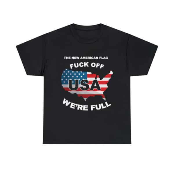New USA Flag/BBN Unisex Heavy Cotton Tee Printed on Two Sides - Black
