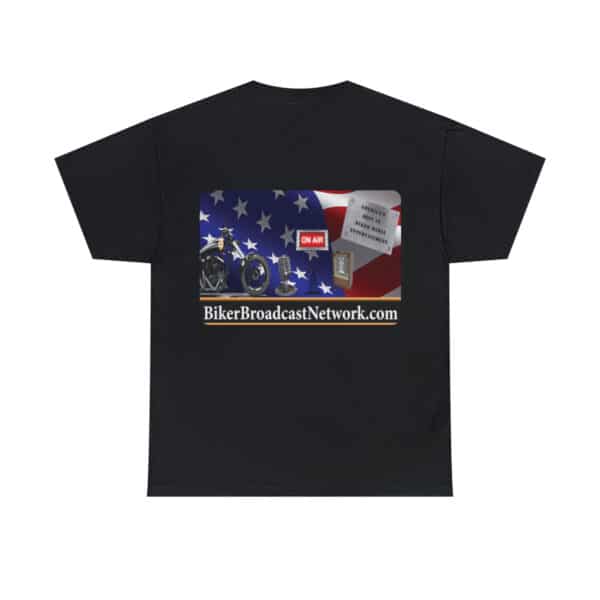 New USA Flag/BBN Unisex Heavy Cotton Tee Printed on Two Sides - Black - Image 2