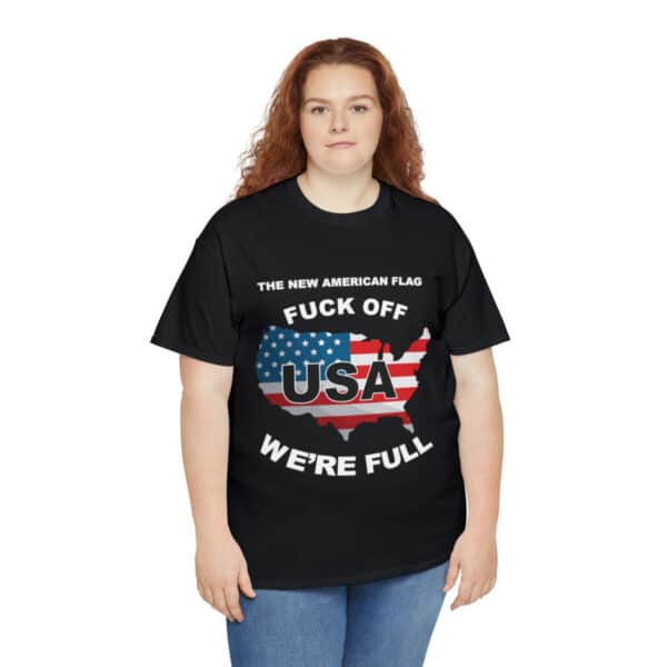 New USA Flag/BBN Unisex Heavy Cotton Tee Printed on Two Sides - Black - Image 7