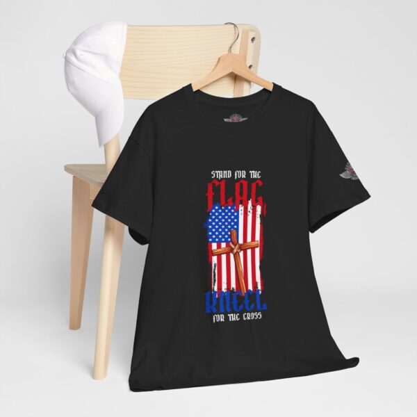 Stand For The Flag, Kneel For The Cross - Unisex Heavy Cotton Tee - Bold Political Statement T-Shirt for Patriots, Gifts for Supporters, Political Apparel, Casual Wear, Election [...] - Image 5