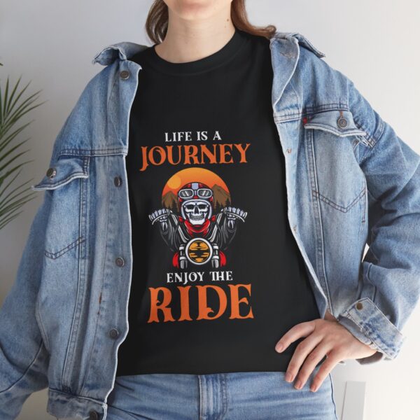 Life Is A Journey, Enjoy The Ride - Unisex Heavy Cotton Tee - Motorcycle Statement T-Shirt for Bikers, Patriots, Gifts for Friends & Family, Casual Wear. - Image 7