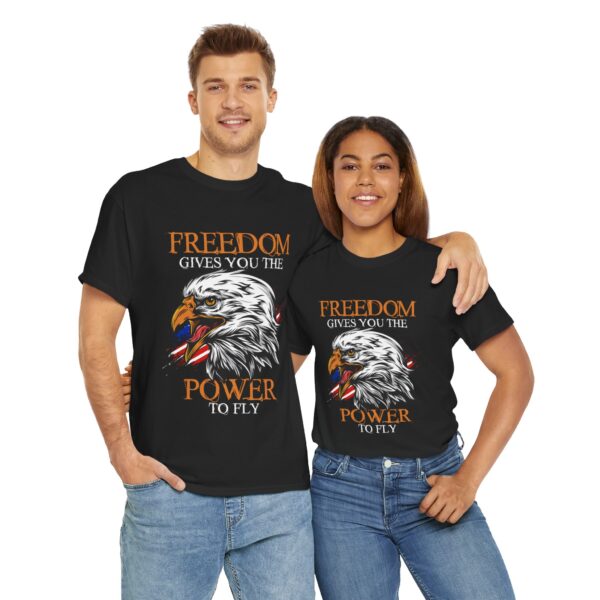 Freedom Gives You The Power To Fly - Unisex Heavy Cotton Tee - Motorcycle Statement T-Shirt for Bikers, Patriots, Gifts for Friends & Family, Casual Wear. - Image 11