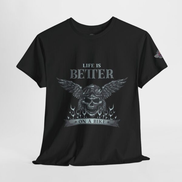 Life Is Better On A Bike - Unisex Heavy Cotton Tee - Motorcycle Statement T-Shirt for Bikers, Patriots, Gifts for Friends & Family, Casual Wear. - Image 4