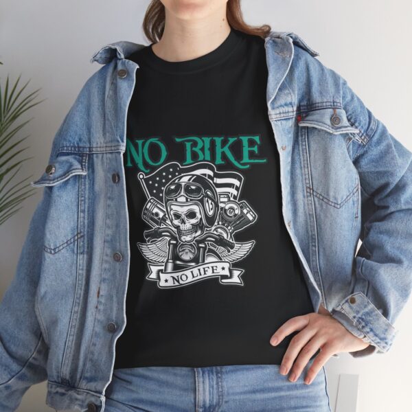 No Bike No Life - Unisex Heavy Cotton Tee - Motorcycle Statement T-Shirt for Bikers, Patriots, Gifts for Friends & Family, Casual Wear. - Image 7