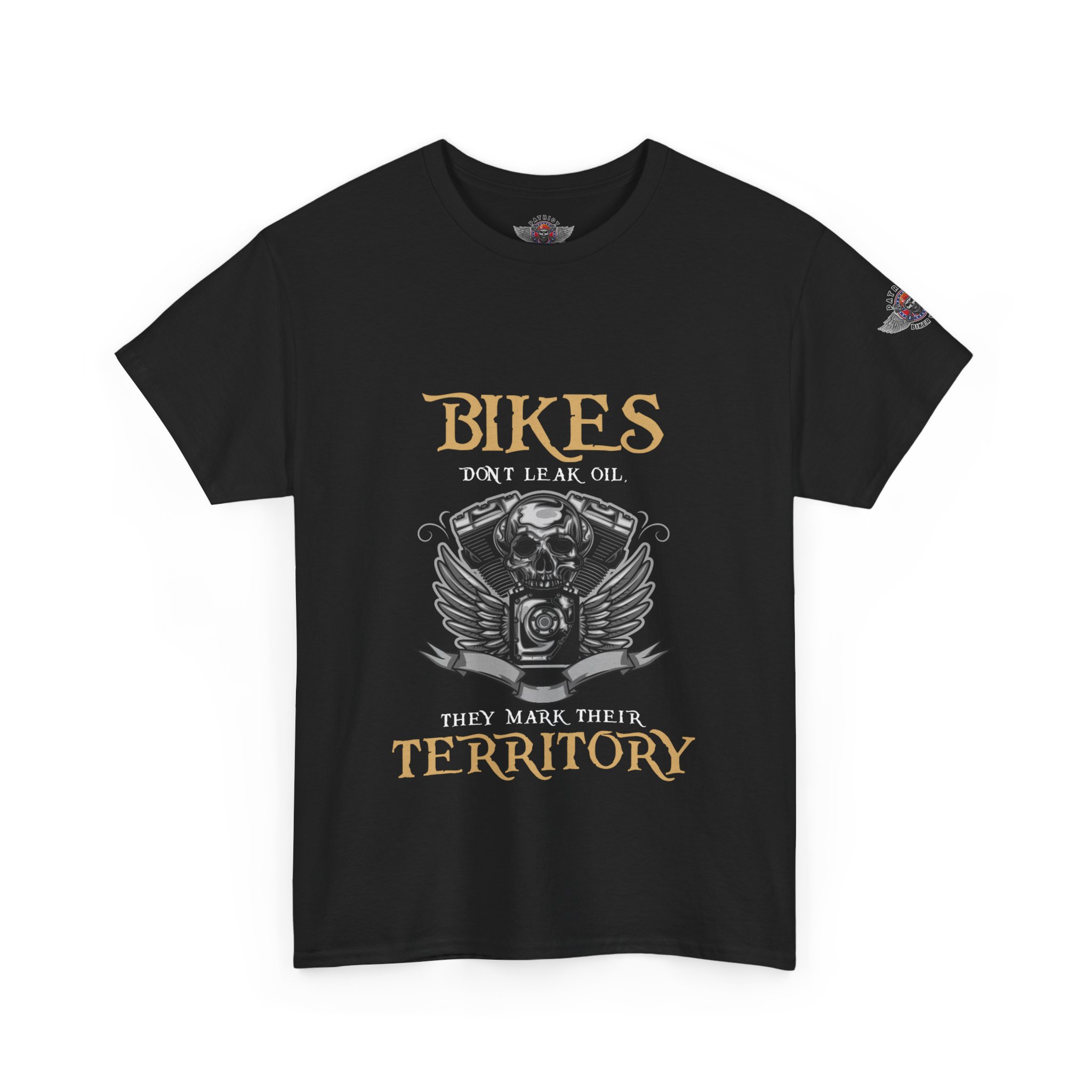 Bikes Don't Leak Oil, They Mark Their Territory - Unisex Heavy Cotton Tee - Motorcycle Statement T-Shirt for Bikers, Patriots, Gifts for Friends & Family, Casual Wear. - Image 2