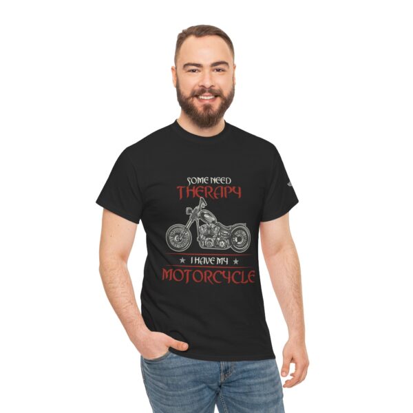 Some Need Therapy, I Have My Motorcycle - Unisex Heavy Cotton Tee - Motorcycle Statement T-Shirt for Bikers, Patriots, Gifts for Friends & Family, Casual Wear. - Image 6