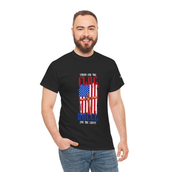 Stand For The Flag, Kneel For The Cross - Unisex Heavy Cotton Tee - Bold Political Statement T-Shirt for Patriots, Gifts for Supporters, Political Apparel, Casual Wear, Election [...] - Image 6
