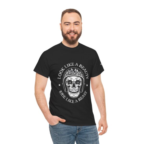 Look Like A Beauty, Ride Like A Beast - Unisex Heavy Cotton Tee - Motorcycle Statement T-Shirt for Bikers, Patriots, Gifts for Friends & Family, Casual Wear. - Image 6