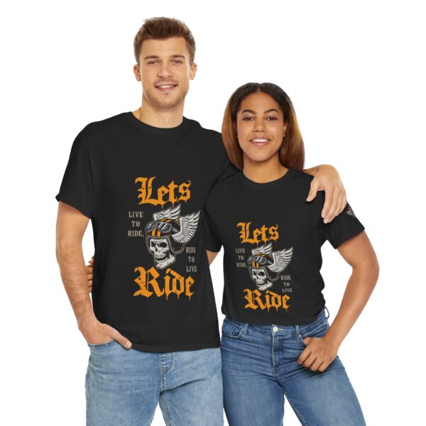 Let's Ride - Live To Ride, Ride To Live - Unisex Heavy Cotton Tee - Motorcycle Statement T-Shirt for Bikers, Patriots, Gifts for Friends & Family, Casual Wear. - Image 12