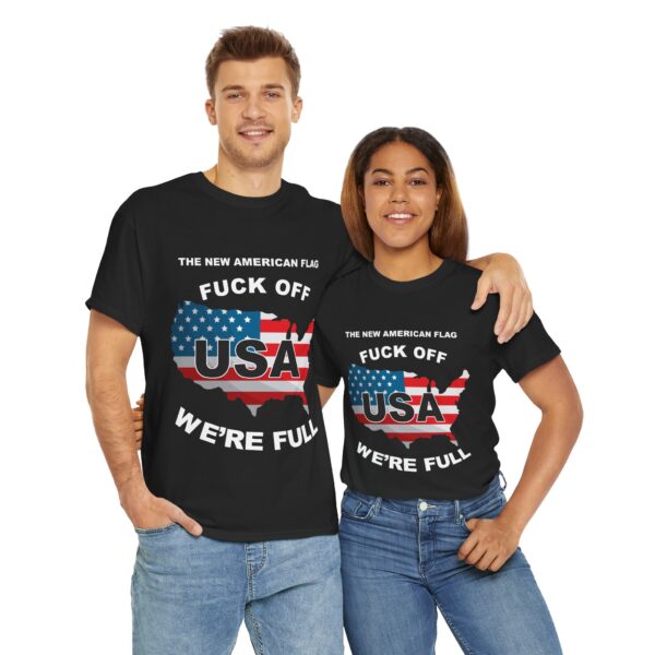 New USA Flag/BBN Unisex Heavy Cotton Tee Printed on Two Sides - Black - Image 6