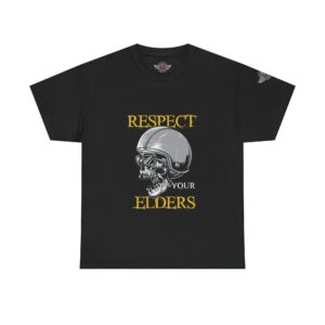 Respect Your Elders - Unisex Heavy Cotton Tee - Motorcycle Statement T-Shirt for Bikers, Patriots, Gifts for Friends & Family, Casual Wear.