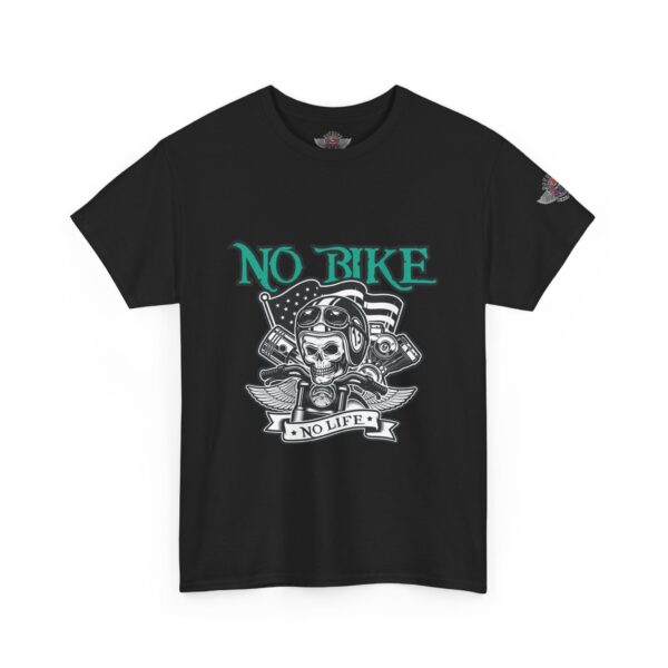 No Bike No Life - Unisex Heavy Cotton Tee - Motorcycle Statement T-Shirt for Bikers, Patriots, Gifts for Friends & Family, Casual Wear. - Image 2
