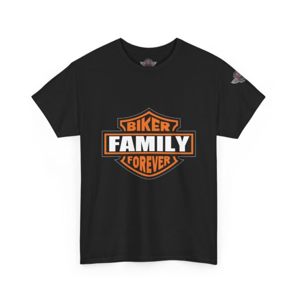 Biker Family Forever - Unisex Heavy Cotton Tee - Unisex Heavy Cotton Tee - Motorcycle Statement T-Shirt for Bikers, Patriots, Gifts for Friends & Family, Casual Wear. - Image 2
