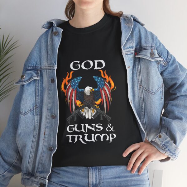 God, Guns & Trump - Unisex Heavy Cotton Tee - Bold Political Statement T-Shirt for Patriots, Gifts for Supporters, Political Apparel, Casual Wear, Election [...] - Image 7