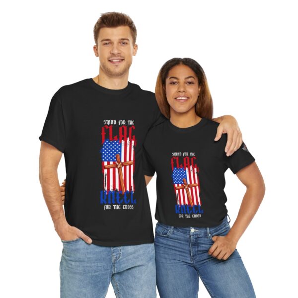Stand For The Flag, Kneel For The Cross - Unisex Heavy Cotton Tee - Bold Political Statement T-Shirt for Patriots, Gifts for Supporters, Political Apparel, Casual Wear, Election [...] - Image 12