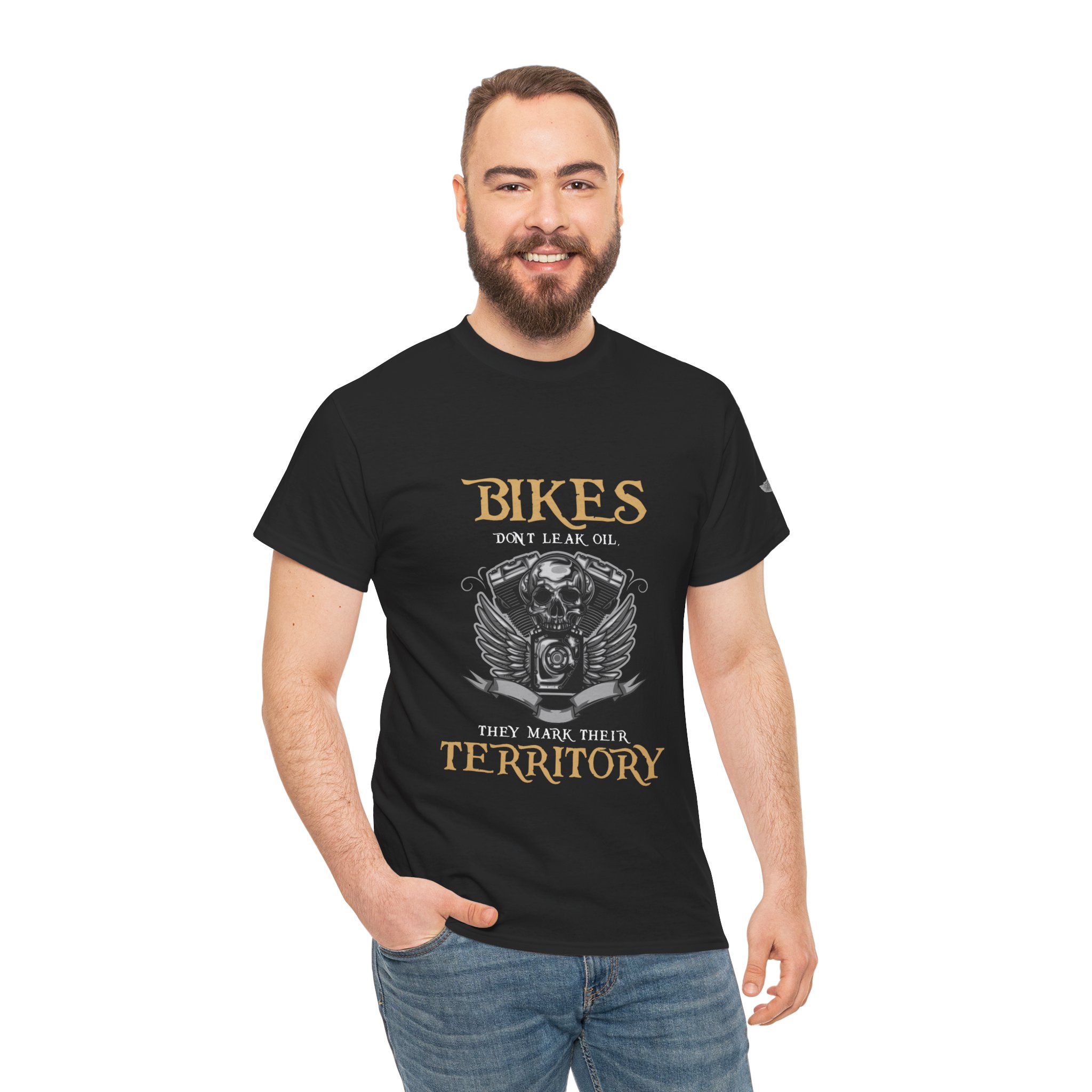 Bikes Don't Leak Oil, They Mark Their Territory - Unisex Heavy Cotton Tee - Motorcycle Statement T-Shirt for Bikers, Patriots, Gifts for Friends & Family, Casual Wear. - Image 6