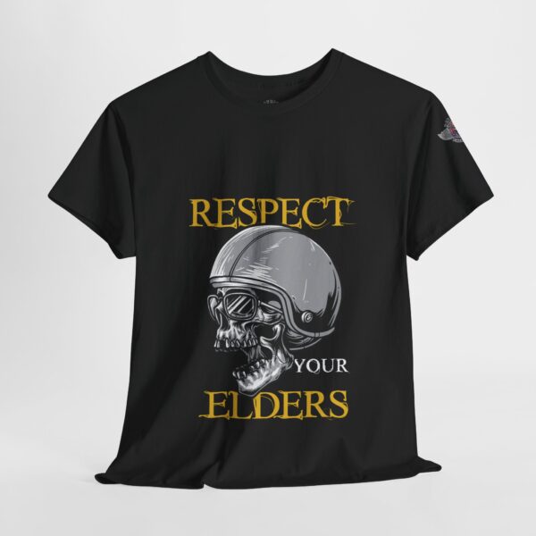 Respect Your Elders - Unisex Heavy Cotton Tee - Motorcycle Statement T-Shirt for Bikers, Patriots, Gifts for Friends & Family, Casual Wear. - Image 4