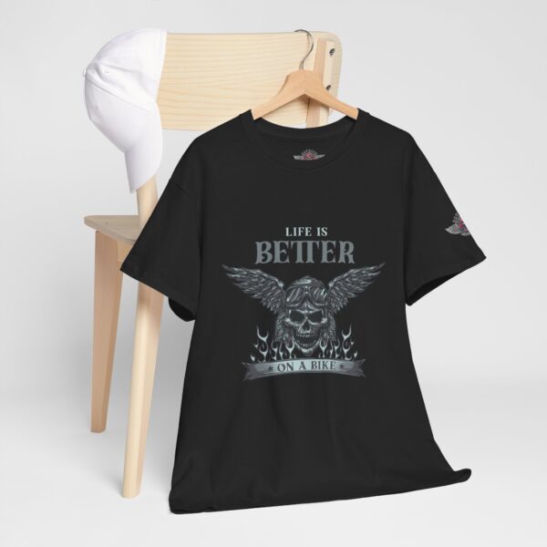 Life Is Better On A Bike - Unisex Heavy Cotton Tee - Motorcycle Statement T-Shirt for Bikers, Patriots, Gifts for Friends & Family, Casual Wear. - Image 5