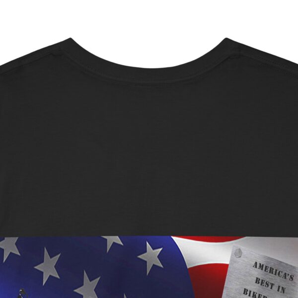 New USA Flag/BBN Unisex Heavy Cotton Tee Printed on Two Sides - Black - Image 8