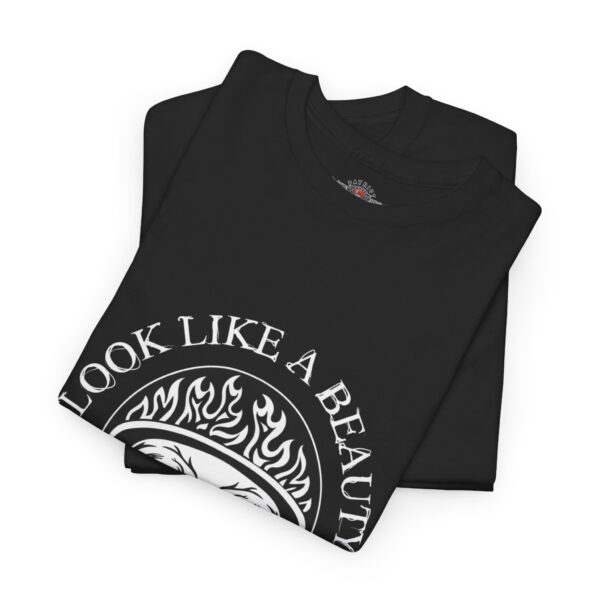 Look Like A Beauty, Ride Like A Beast - Unisex Heavy Cotton Tee - Motorcycle Statement T-Shirt for Bikers, Patriots, Gifts for Friends & Family, Casual Wear. - Image 3