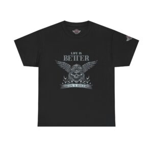 Life Is Better On A Bike - Unisex Heavy Cotton Tee - Motorcycle Statement T-Shirt for Bikers, Patriots, Gifts for Friends & Family, Casual Wear.