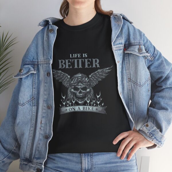Life Is Better On A Bike - Unisex Heavy Cotton Tee - Motorcycle Statement T-Shirt for Bikers, Patriots, Gifts for Friends & Family, Casual Wear. - Image 7