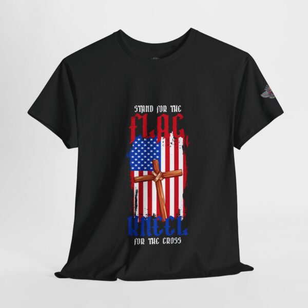 Stand For The Flag, Kneel For The Cross - Unisex Heavy Cotton Tee - Bold Political Statement T-Shirt for Patriots, Gifts for Supporters, Political Apparel, Casual Wear, Election [...] - Image 4