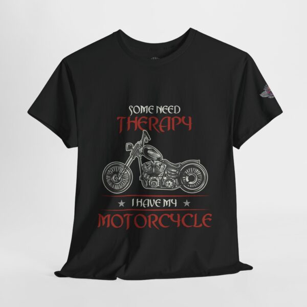 Some Need Therapy, I Have My Motorcycle - Unisex Heavy Cotton Tee - Motorcycle Statement T-Shirt for Bikers, Patriots, Gifts for Friends & Family, Casual Wear. - Image 4