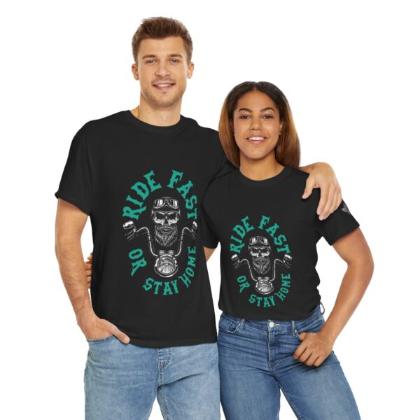 Ride Fast Or Stay Home - Unisex Heavy Cotton Tee - Motorcycle Statement T-Shirt for Bikers, Patriots, Gifts for Friends & Family, Casual Wear. - Image 12