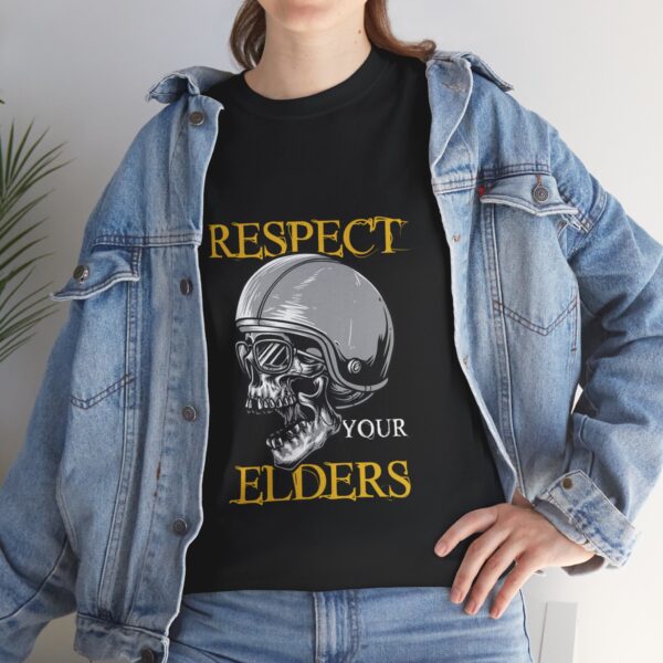 Respect Your Elders - Unisex Heavy Cotton Tee - Motorcycle Statement T-Shirt for Bikers, Patriots, Gifts for Friends & Family, Casual Wear. - Image 7