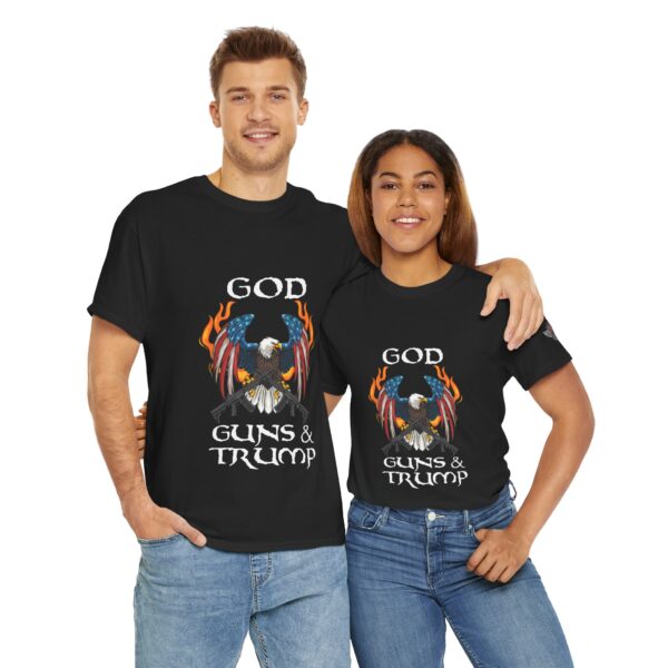 God, Guns & Trump - Unisex Heavy Cotton Tee - Bold Political Statement T-Shirt for Patriots, Gifts for Supporters, Political Apparel, Casual Wear, Election [...] - Image 12