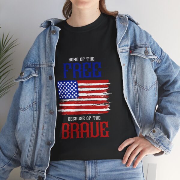 Home Of The Free, Because Of The Brave - Unisex Heavy Cotton Tee - Bold Political Statement T-Shirt for Patriots, Gifts for Supporters, Political Apparel, Casual Wear, Election [...] - Image 7