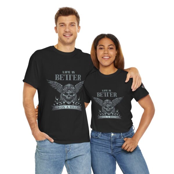 Life Is Better On A Bike - Unisex Heavy Cotton Tee - Motorcycle Statement T-Shirt for Bikers, Patriots, Gifts for Friends & Family, Casual Wear. - Image 12