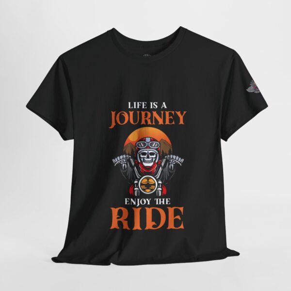 Life Is A Journey, Enjoy The Ride - Unisex Heavy Cotton Tee - Motorcycle Statement T-Shirt for Bikers, Patriots, Gifts for Friends & Family, Casual Wear. - Image 4