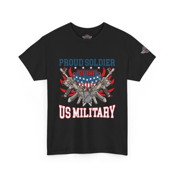 Proud Soldier Of The US Military - Unisex Heavy Cotton Tee - Bold Political Statement T-Shirt for Patriots, Gifts for Supporters, Political Apparel, Casual Wear, Election [...] - Image 2