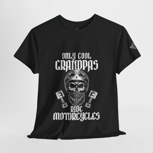 Only Cool Grandpas Ride Motorcycles - Unisex Heavy Cotton Tee - Motorcycle Statement T-Shirt for Bikers, Patriots, Gifts for Friends & Family, Casual Wear. - Image 4