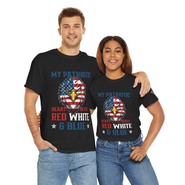 My Patriotic Heart Beats Red, White, & Blue - Unisex Heavy Cotton Tee - Bold Political Statement T-Shirt for Patriots, Gifts for Supporters, Political Apparel, Casual Wear, Election [...] - Image 12