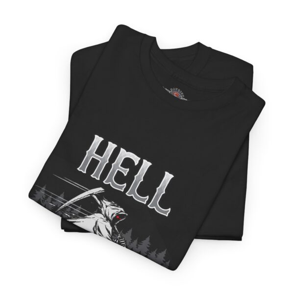 Hell Rider - Unisex Heavy Cotton Tee - Motorcycle Statement T-Shirt for Bikers, Patriots, Gifts for Friends & Family, Casual Wear. - Image 3