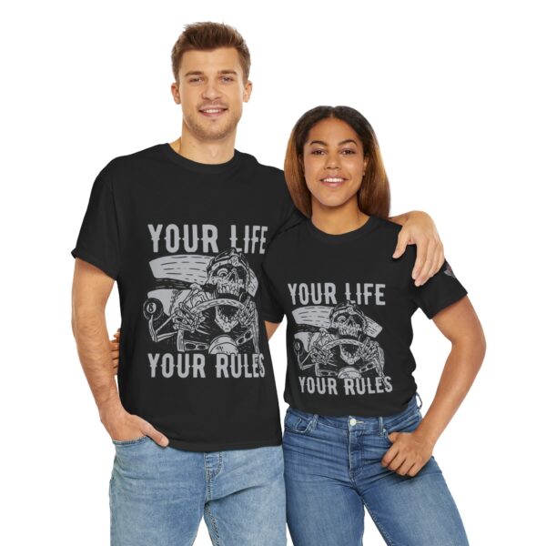 Your Life Your Rules - Unisex Heavy Cotton Tee - Motorcycle Statement T-Shirt for Bikers, Patriots, Gifts for Friends & Family, Casual Wear. - Image 11