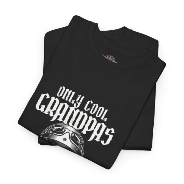Only Cool Grandpas Ride Motorcycles - Unisex Heavy Cotton Tee - Motorcycle Statement T-Shirt for Bikers, Patriots, Gifts for Friends & Family, Casual Wear. - Image 3