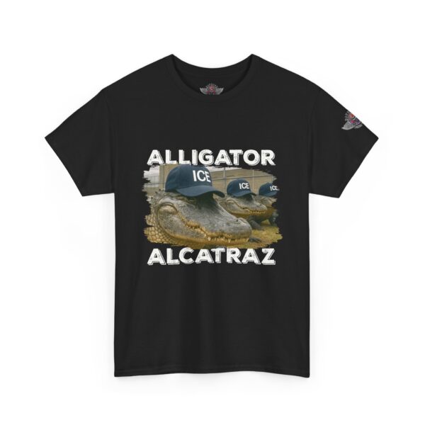 Alligator Alcatraz ICE - Unisex Heavy Cotton Tee - Bold Political Statement T-Shirt for Patriots, Gifts for Supporters, Political Apparel, Casual Wear, Election [...] - Image 2