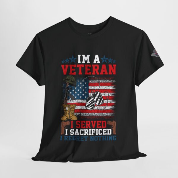 I'm A Veteran, I Served, I Sacrificed, I Regret Nothing - Unisex Heavy Cotton Tee - Bold Political Statement T-Shirt for Patriots, Gifts for Supporters, Political Apparel, Casual Wear, Election [...] - Image 4
