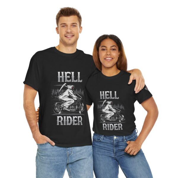 Hell Rider - Unisex Heavy Cotton Tee - Motorcycle Statement T-Shirt for Bikers, Patriots, Gifts for Friends & Family, Casual Wear. - Image 11