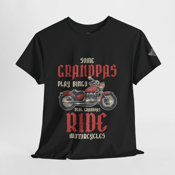 Some Grandpas Play Bingo, Real Grandpas Ride Motorcycles - Unisex Heavy Cotton Tee - Motorcycle Statement T-Shirt for Bikers, Patriots, Gifts for Friends & Family, Casual Wear. - Image 4