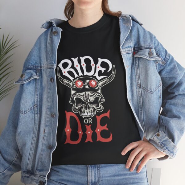 Ride or Die - Unisex Heavy Cotton Tee - Motorcycle Statement T-Shirt for Bikers, Patriots, Gifts for Friends & Family, Casual Wear. - Image 7