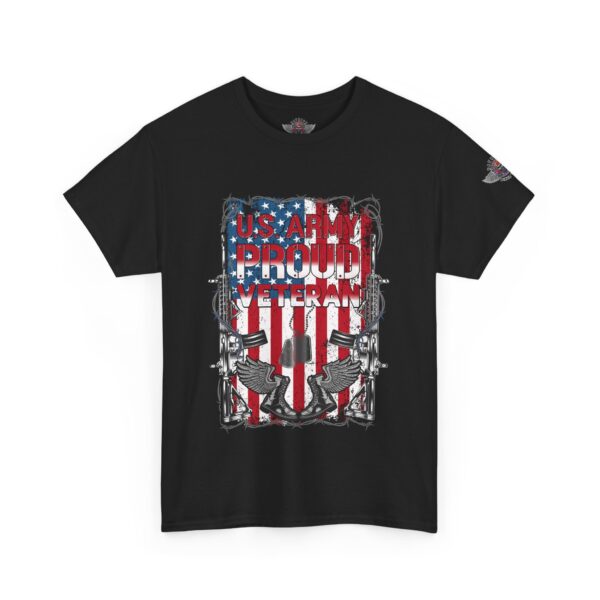 US Army, Proud Veteran - Unisex Heavy Cotton Tee - Bold Political Statement T-Shirt for Patriots, Gifts for Supporters, Political Apparel, Casual Wear, Election [...] - Image 2