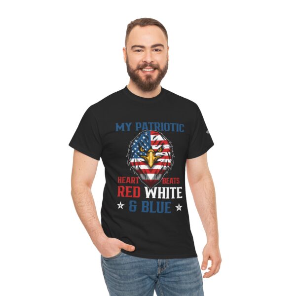 My Patriotic Heart Beats Red, White, & Blue - Unisex Heavy Cotton Tee - Bold Political Statement T-Shirt for Patriots, Gifts for Supporters, Political Apparel, Casual Wear, Election [...] - Image 6