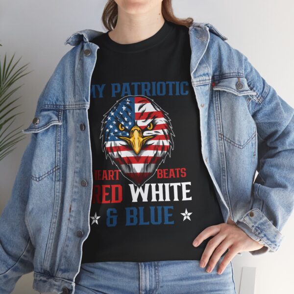 My Patriotic Heart Beats Red, White, & Blue - Unisex Heavy Cotton Tee - Bold Political Statement T-Shirt for Patriots, Gifts for Supporters, Political Apparel, Casual Wear, Election [...] - Image 7