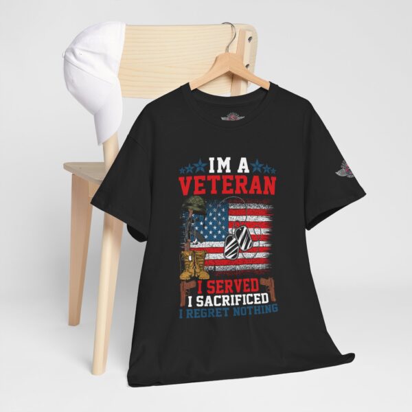 I'm A Veteran, I Served, I Sacrificed, I Regret Nothing - Unisex Heavy Cotton Tee - Bold Political Statement T-Shirt for Patriots, Gifts for Supporters, Political Apparel, Casual Wear, Election [...] - Image 5