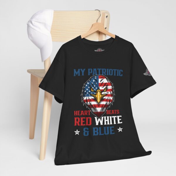My Patriotic Heart Beats Red, White, & Blue - Unisex Heavy Cotton Tee - Bold Political Statement T-Shirt for Patriots, Gifts for Supporters, Political Apparel, Casual Wear, Election [...] - Image 5